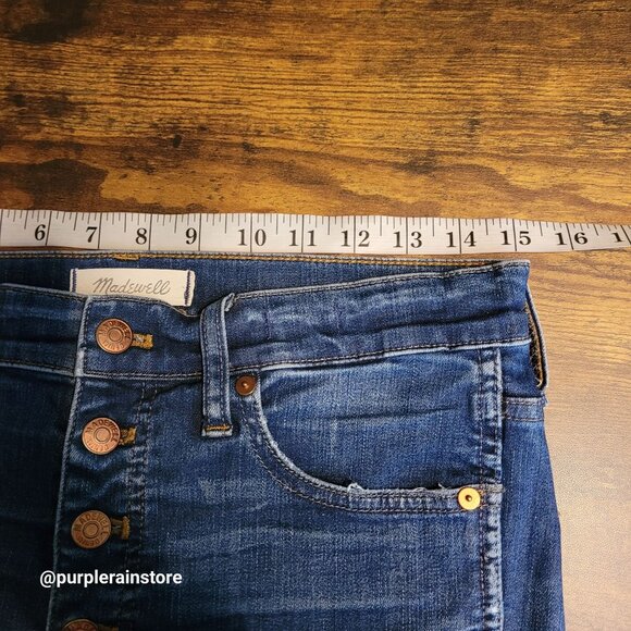 Madewell Jeans 30 Skinny Button Fly 10" High Rise Rosecliff H6319 Tummy Control - Picture 7 of 12
